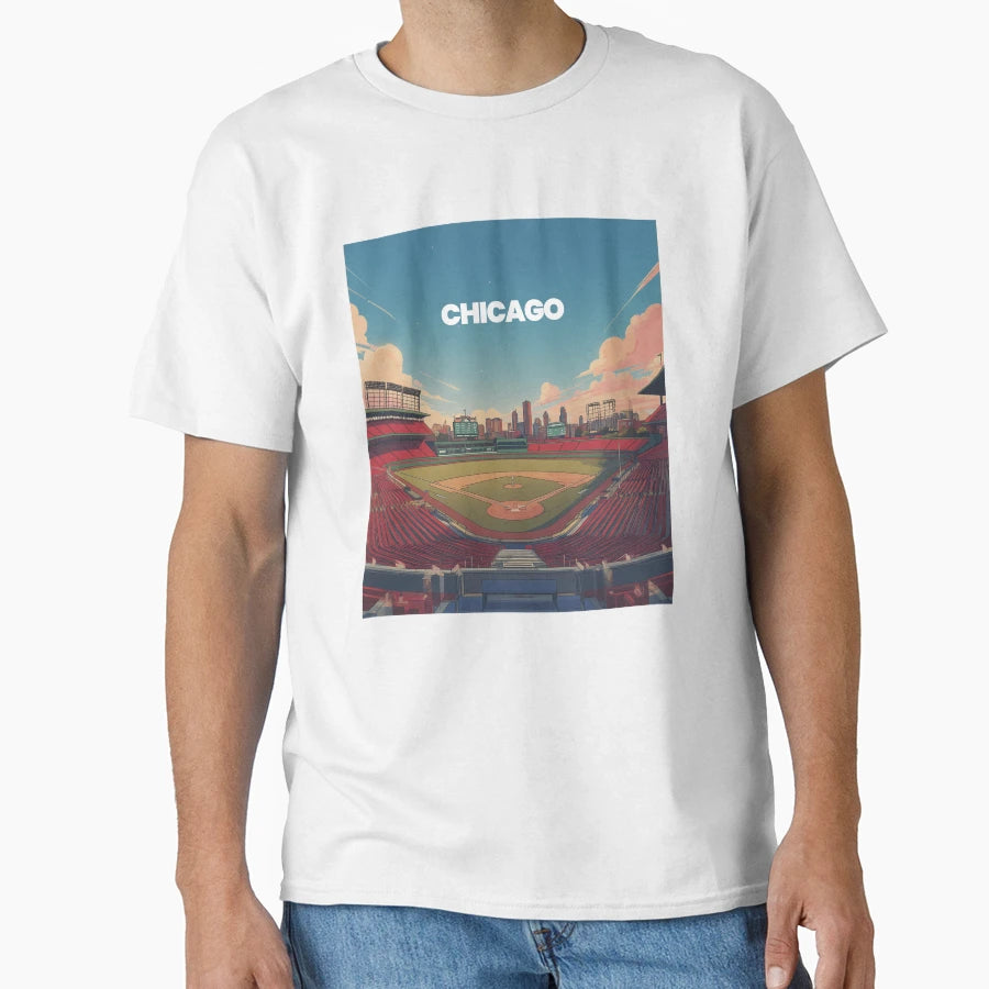 Chicago City Lights Ballpark Minimalist T-Shirt - Trendy Graphic Men Women - T-Shirt, Sweatshirt, Hoodie