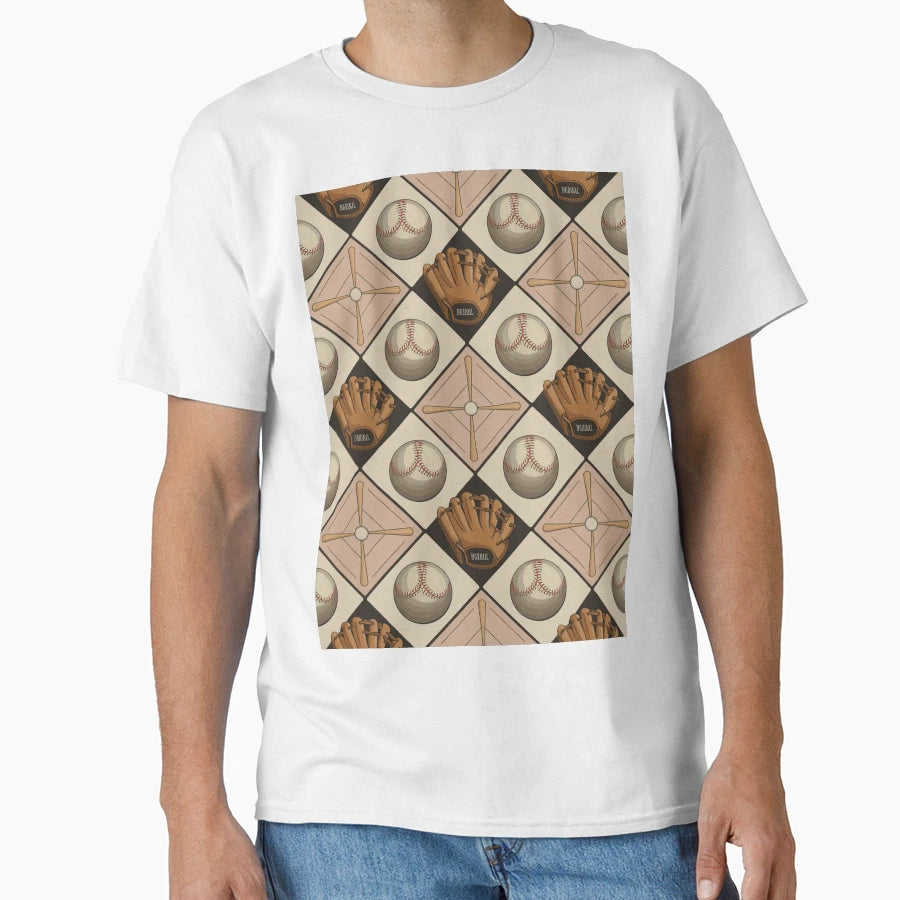 Baseball Diamond Seamless Pattern Bats T-Shirt - Streetwear Style Unisex - T-Shirt, Sweatshirt, Hoodie