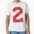 Number 2 Red Two Sports Number 2 T-Shirt - Novelty Apparel Men Women - T-Shirt, Sweatshirt, Hoodie