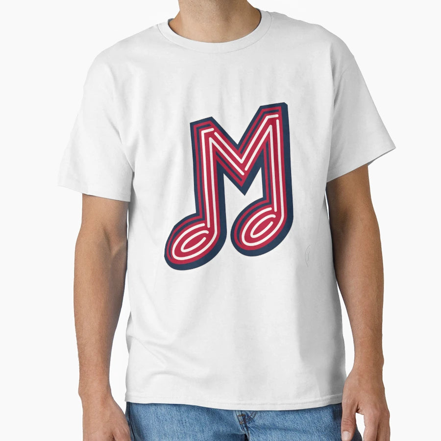 Memphis Music Note M Logo T-Shirt - Minimalist Print Men Women - T-Shirt, Sweatshirt, Hoodie