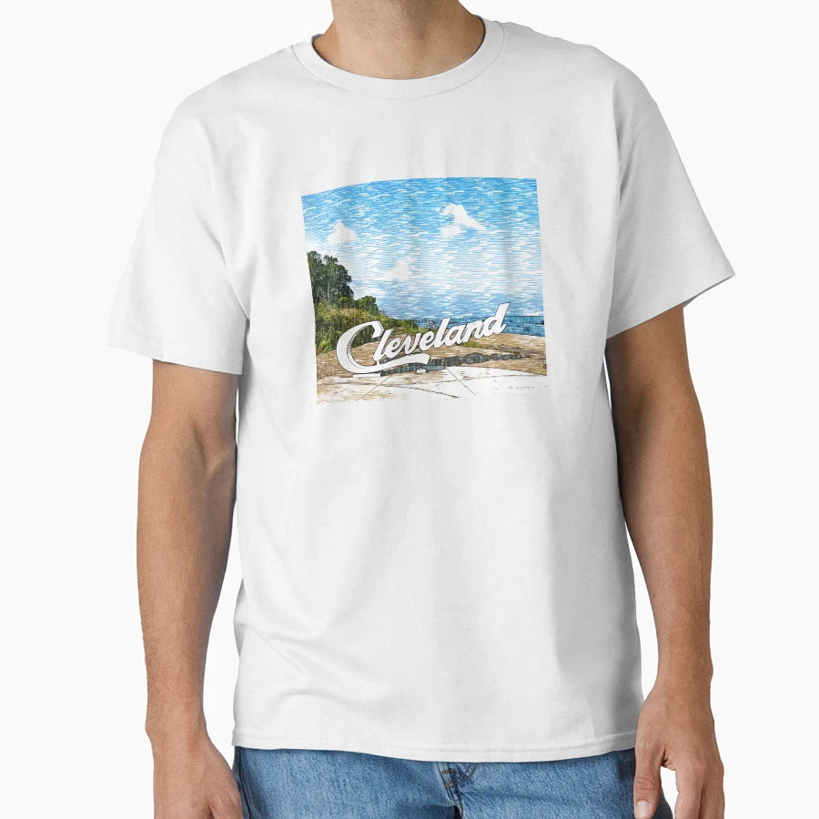 Cleveland Lakeshore T-Shirt - Minimalist Print Men Women - T-Shirt, Sweatshirt, Hoodie