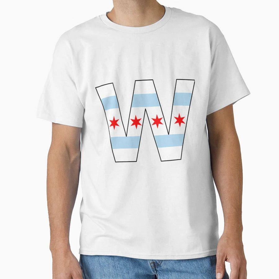 Fly W Chicago City Flag T-Shirt - Graphic Print Unisex - T-Shirt, Sweatshirt, Hoodie