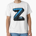 Blue Color Letter Z Initial T-Shirt - Custom Art Print Unisex - T-Shirt, Sweatshirt, Hoodie