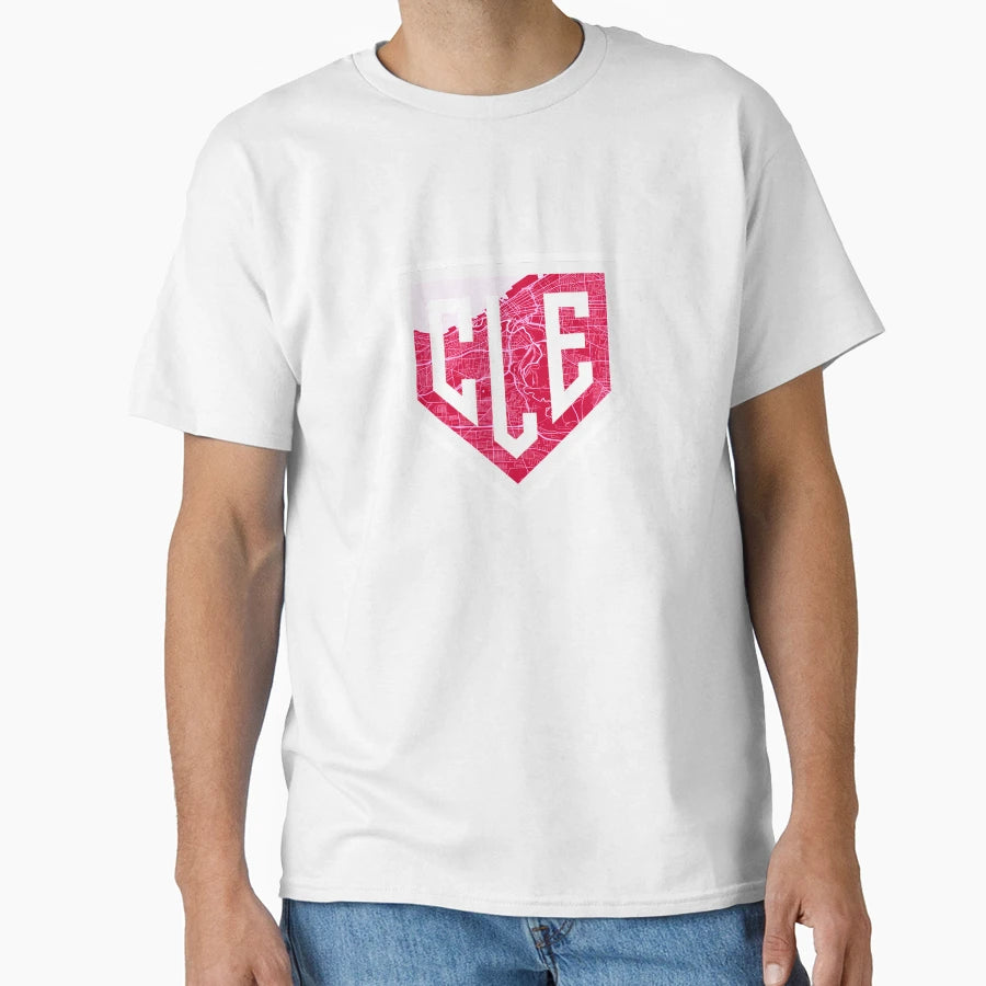 Cleveland Baseball Home Plate City Map T-Shirt - Aesthetic Graphic Unisex - T-Shirt, Sweatshirt, Hoodie