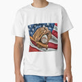 Baseball And Flag Wallpaper T-Shirt - Novelty Apparel Men Women - T-Shirt, Sweatshirt, Hoodie
