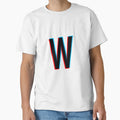 Black Letter W Red And Blue Lines T-Shirt - Aesthetic Graphic Unisex - T-Shirt, Sweatshirt, Hoodie