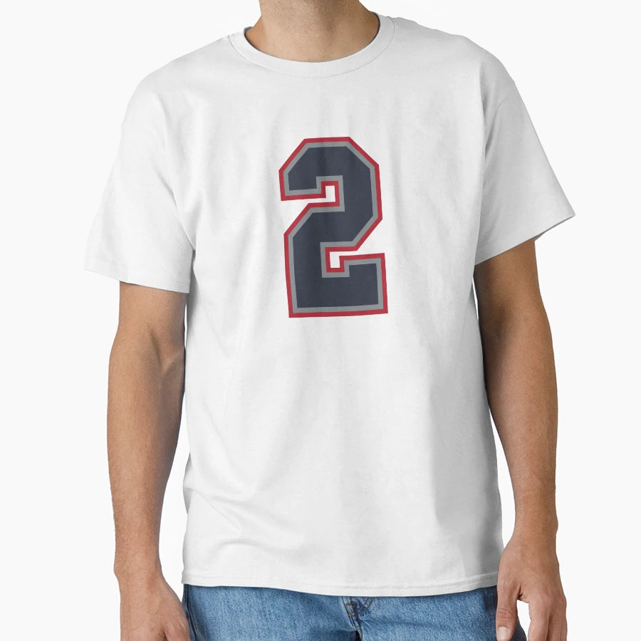 2 Navy Grey Red Sports Number Two T-Shirt - Custom Art Print Unisex - T-Shirt, Sweatshirt, Hoodie
