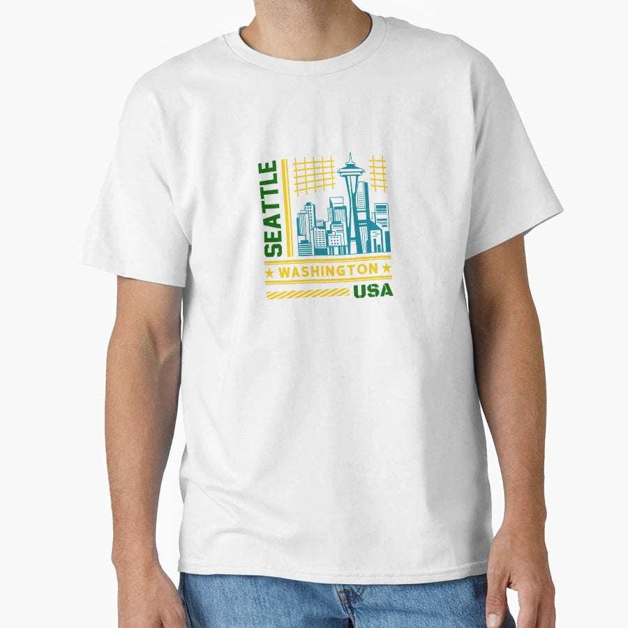 Seattle Washington United States T-Shirt - Trendy Graphic for Adults - T-Shirt, Sweatshirt, Hoodie