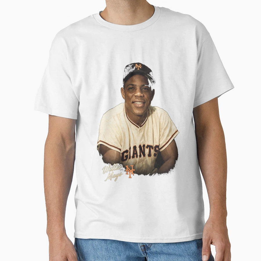 Willie Mays Giants Portrait Art T-Shirt - Trendy Graphic for Adults - T-Shirt, Sweatshirt, Hoodie