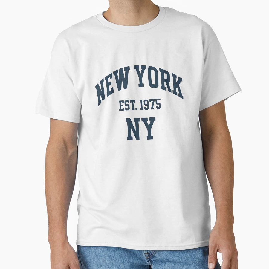 New York Ny 1975 College Logo T-Shirt - Custom Art Print Men Women - T-Shirt, Sweatshirt, Hoodie