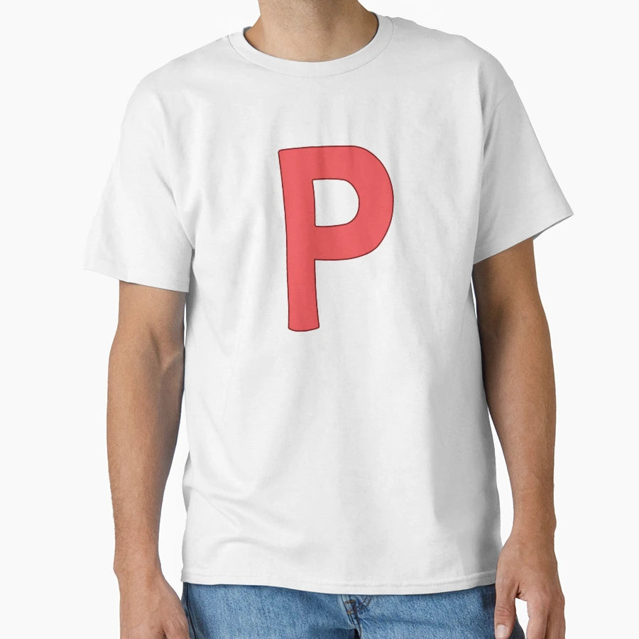 Letter P Red T-Shirt - Trendy Graphic Men Women - T-Shirt, Sweatshirt, Hoodie