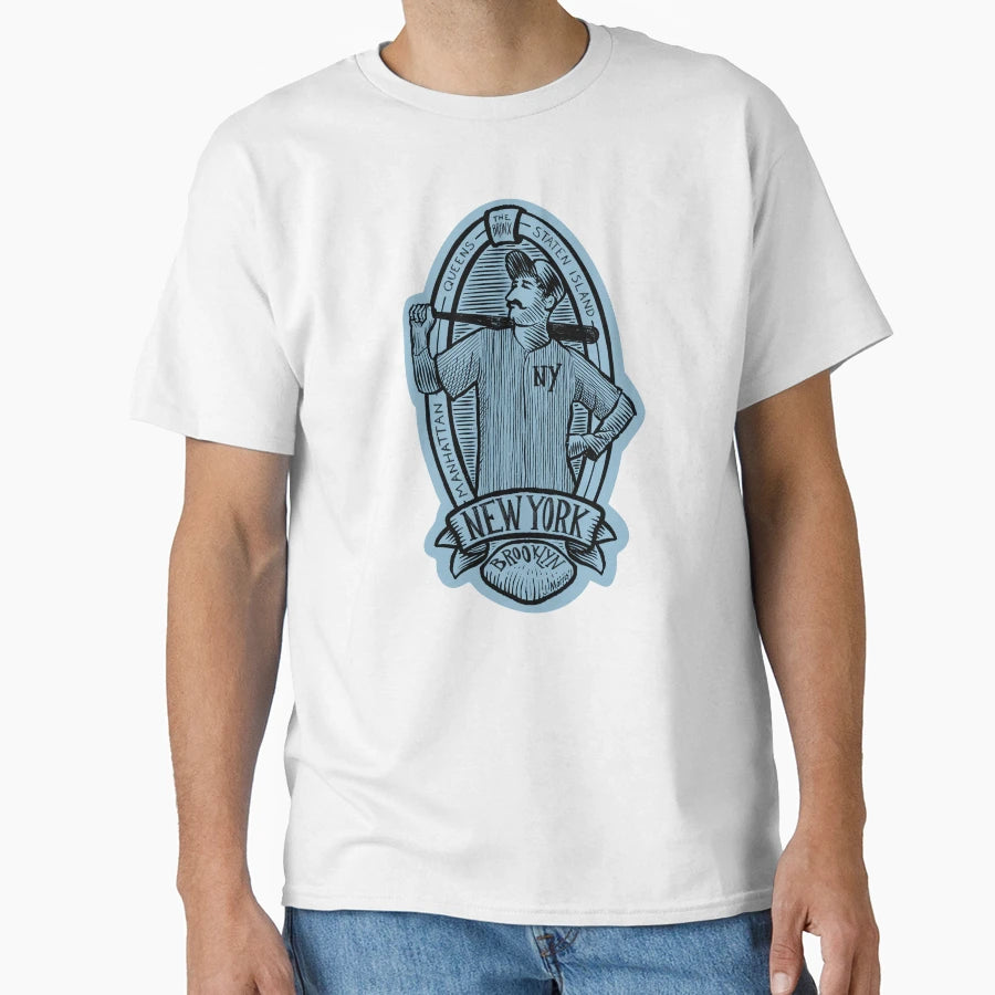 New York Baseball Player Label T-Shirt - Fun Novelty Design Men Women - T-Shirt, Sweatshirt, Hoodie