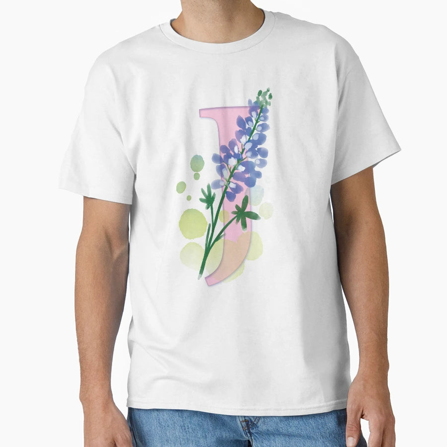 Flowery Letter J T-Shirt - Novelty Apparel Unisex - T-Shirt, Sweatshirt, Hoodie