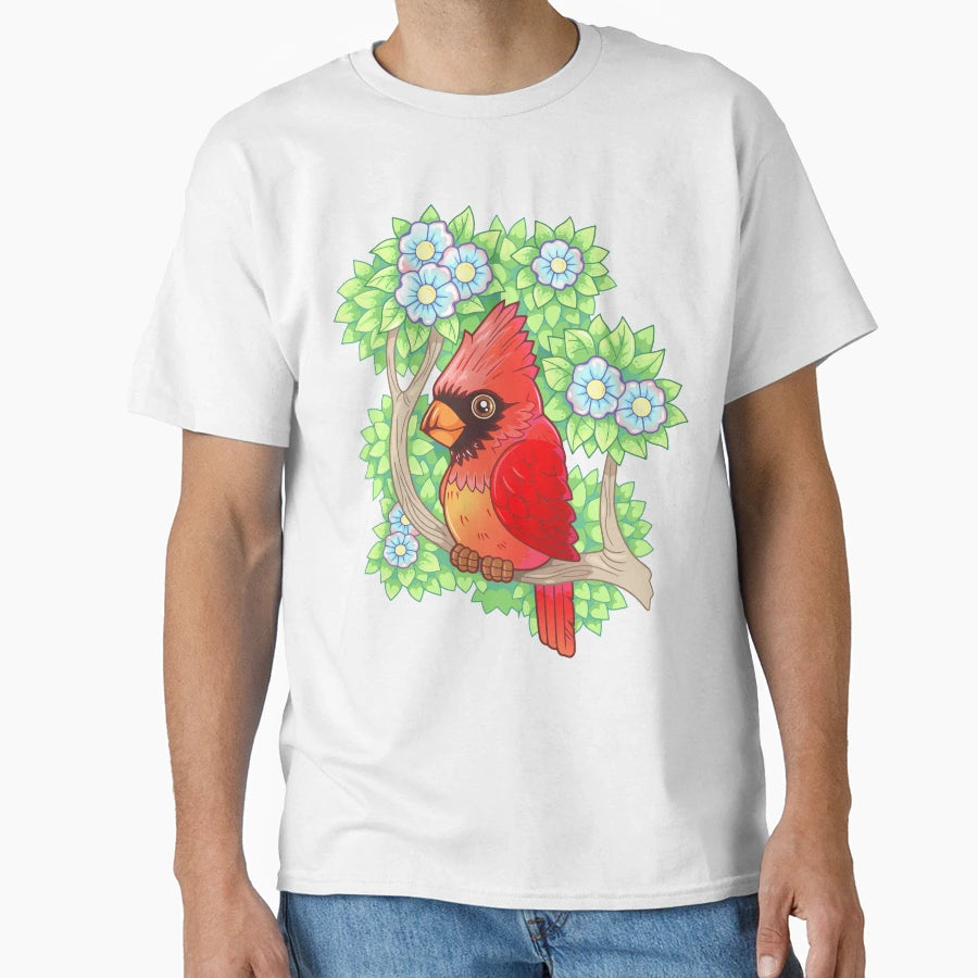 Bird Red Cardinal T-Shirt - Graphic Print Men Women - T-Shirt, Sweatshirt, Hoodie