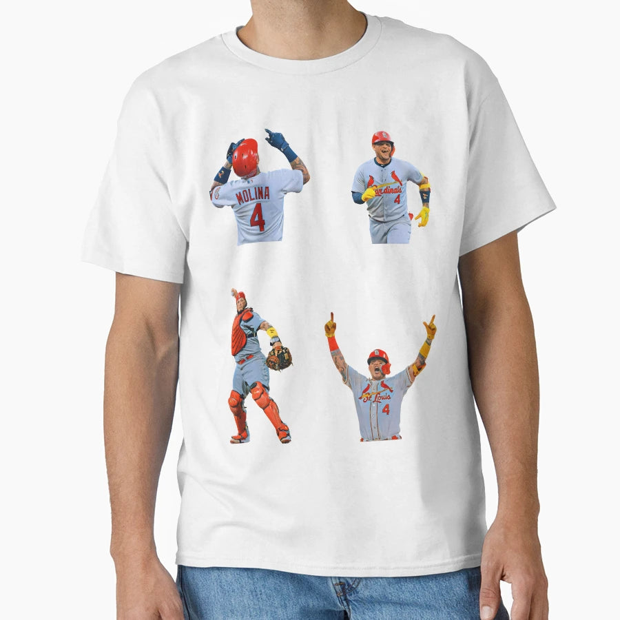 Yadier Molina Hi Def Paint Effect Set T-Shirt - Casual Everyday Wear Unisex - T-Shirt, Sweatshirt, Hoodie