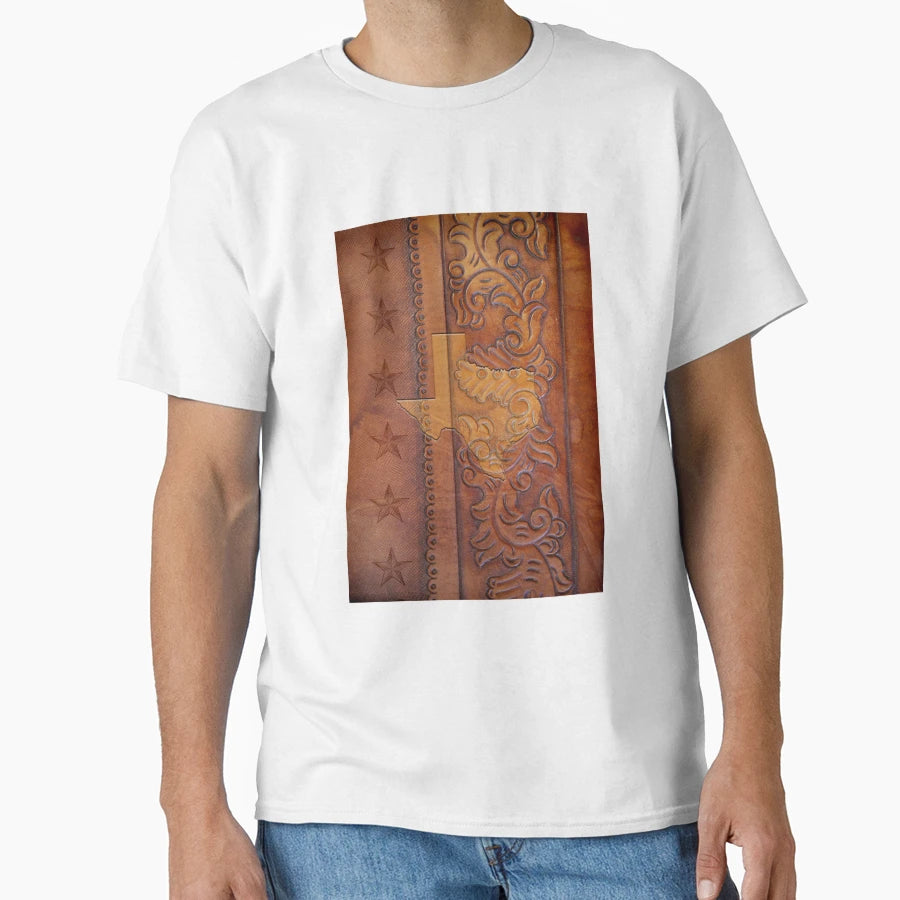 Texas Leather Stars T-Shirt - Unique Graphic Unisex - T-Shirt, Sweatshirt, Hoodie