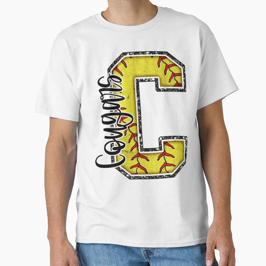 Cougars Softball Mom Game Day Mascot T-Shirt - Unique Graphic for Adults - T-Shirt, Sweatshirt, Hoodie