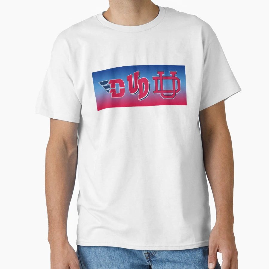 University Dayton Red White And Blue T-Shirt - Aesthetic Graphic for Adults - T-Shirt, Sweatshirt, Hoodie