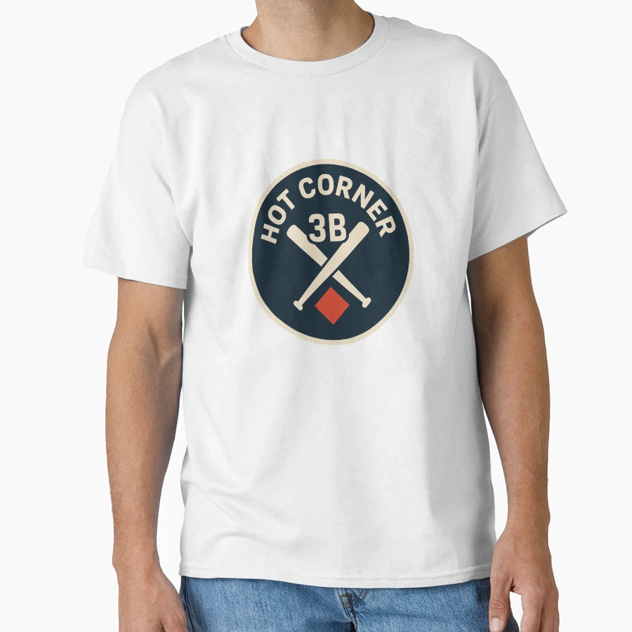 Hot Corner 3B Baseball Badge T-Shirt - Novelty Apparel Men Women - T-Shirt, Sweatshirt, Hoodie