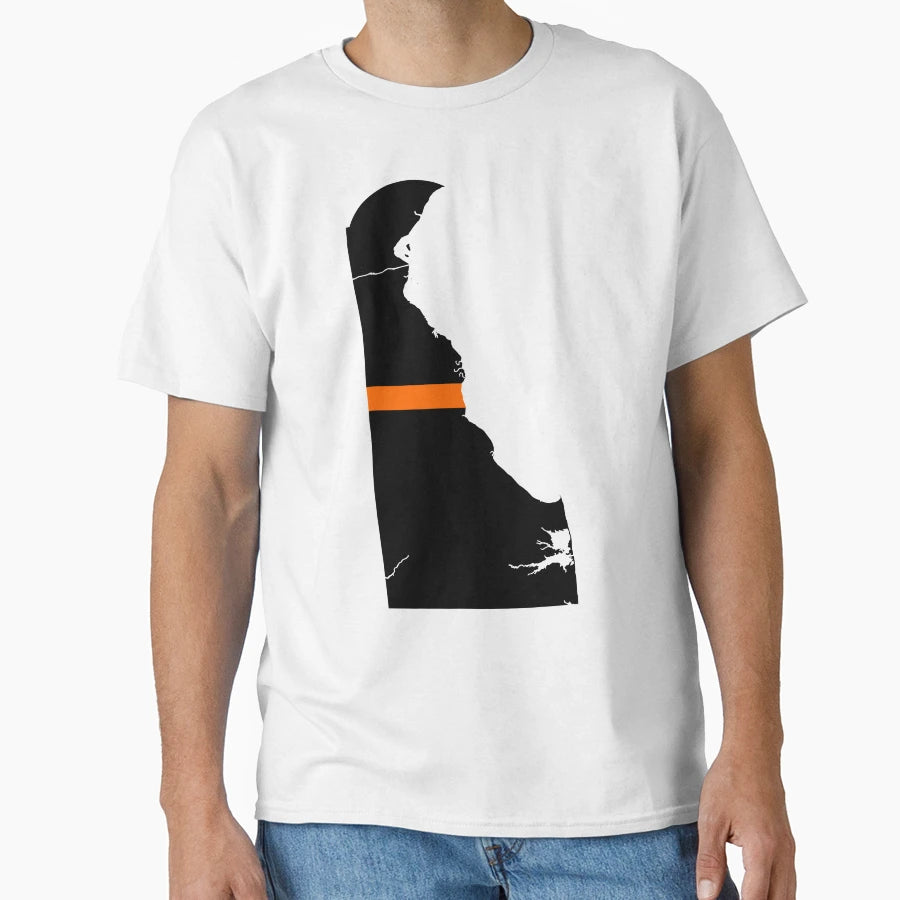 Delaware Thin Orange Line T-Shirt - Streetwear Style Men Women - T-Shirt, Sweatshirt, Hoodie