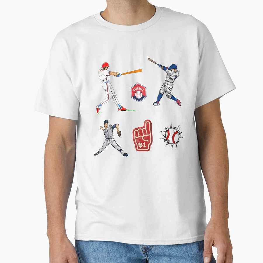 Illustrations Designed Baseball Fans T-Shirt - Minimalist Print Unisex - T-Shirt, Sweatshirt, Hoodie