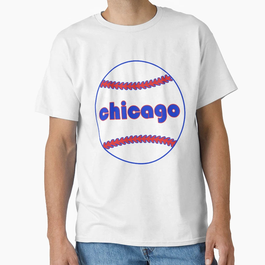 Chicago Throwback Baseball T-Shirt - Custom Art Print Men Women - T-Shirt, Sweatshirt, Hoodie