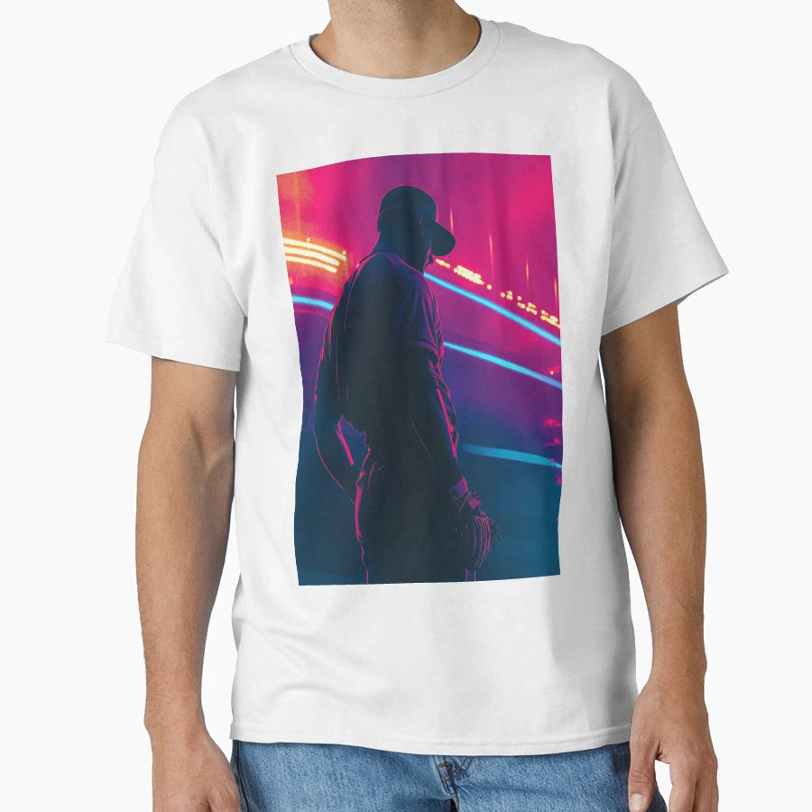 Monochrome Silhouette Baseball T-Shirt - Fun Novelty Design for Adults - T-Shirt, Sweatshirt, Hoodie