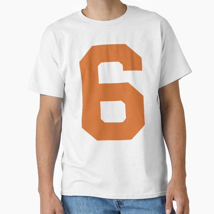 Number 6 Orange Six Sports Number 6 T-Shirt - Minimalist Print Men Women - T-Shirt, Sweatshirt, Hoodie