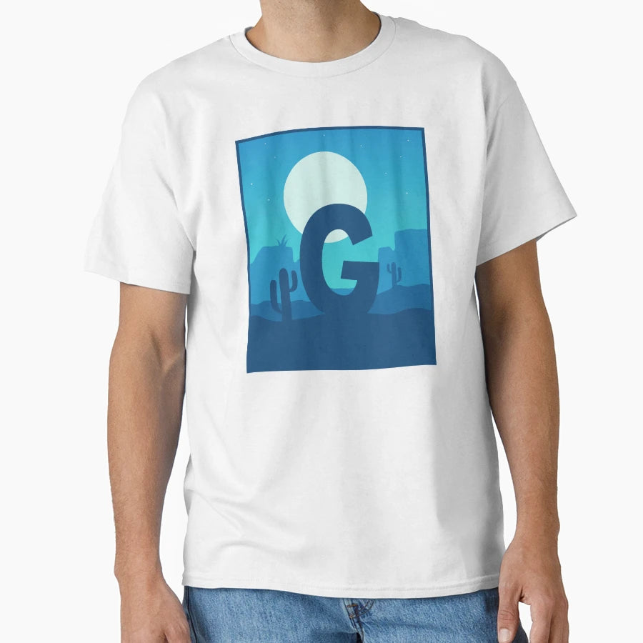 Letter G Blue Sky Night T-Shirt - Casual Everyday Wear for Adults - T-Shirt, Sweatshirt, Hoodie