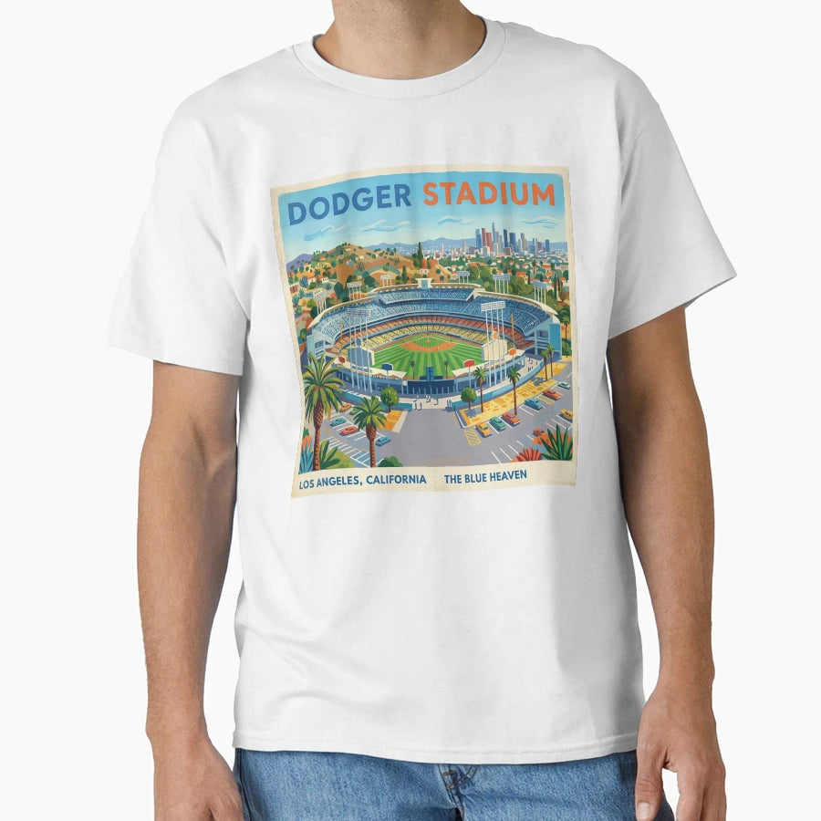 Dodger Stadium Art David Hockney Square T-Shirt - Graphic Print for Adults - T-Shirt, Sweatshirt, Hoodie