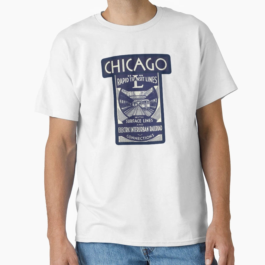 Chicago And Suburbs Rapid Transit L Lines T-Shirt - Custom Art Print Unisex - T-Shirt, Sweatshirt, Hoodie