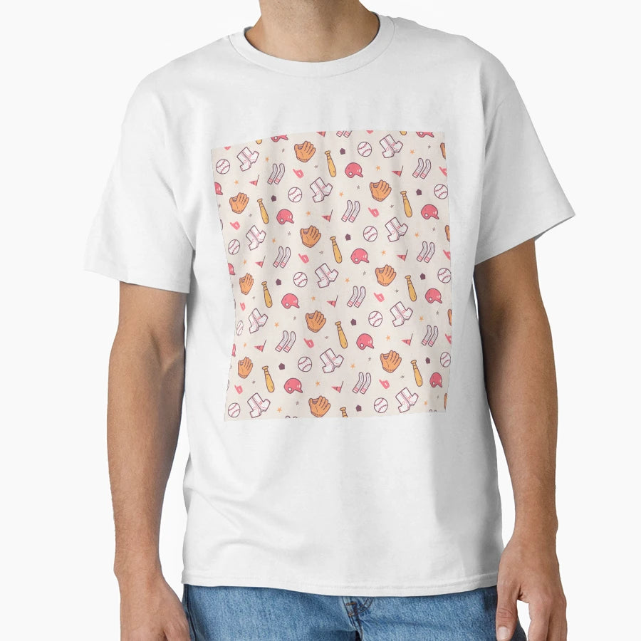 Baseball Sports Pattern T-Shirt - Minimalist Print Men Women - T-Shirt, Sweatshirt, Hoodie