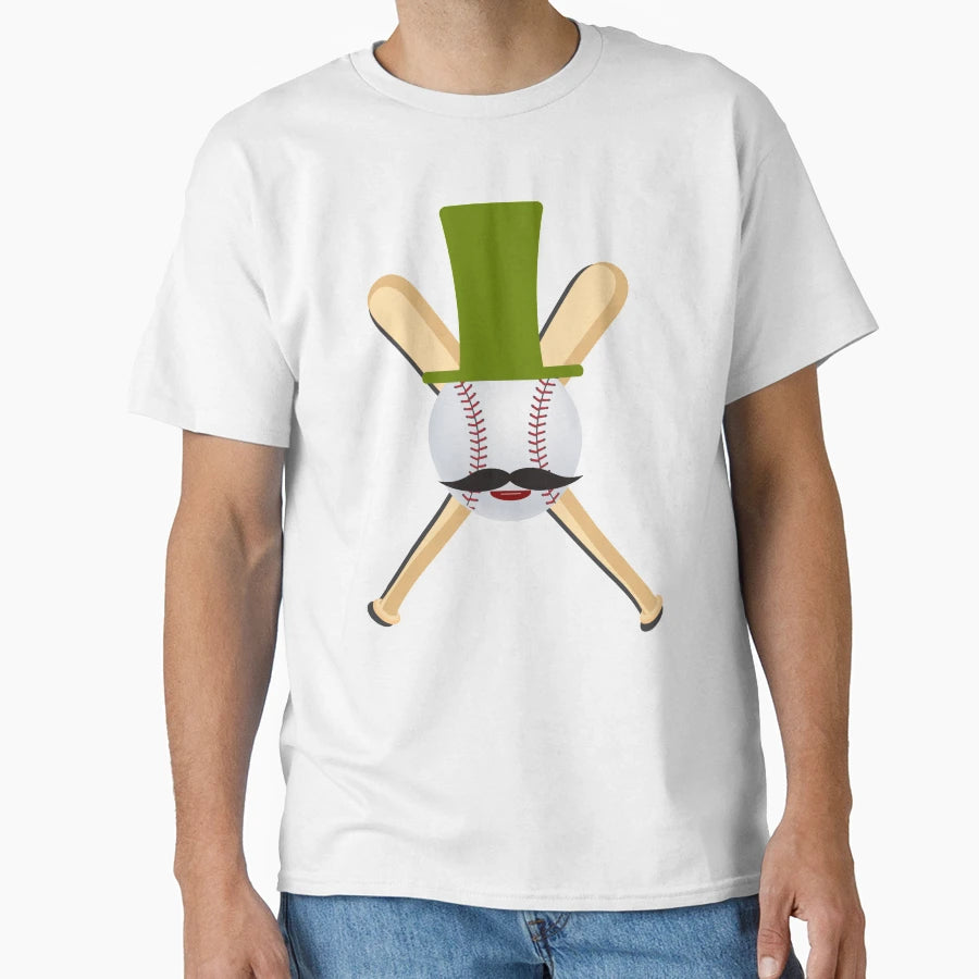 Baseball Hat Hipster Baseball Fan T-Shirt - Minimalist Print for Adults - T-Shirt, Sweatshirt, Hoodie