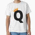 Crowned Monogram Letter Q T-Shirt - Novelty Apparel Men Women - T-Shirt, Sweatshirt, Hoodie