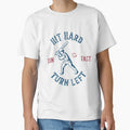 Hit Hard Run Fast Turn Left Baseball T-Shirt - Aesthetic Graphic Unisex - T-Shirt, Sweatshirt, Hoodie