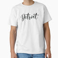 Detroit Script Michigan Raised Me T-Shirt - Custom Art Print for Adults - T-Shirt, Sweatshirt, Hoodie