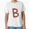 Letter B Decorative Wave Pattern T-Shirt - Minimalist Print Men Women - T-Shirt, Sweatshirt, Hoodie