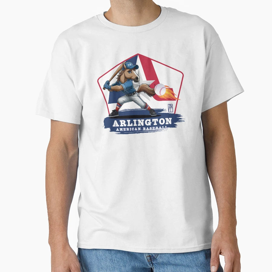 Usa American Baseball Arlington T-Shirt - Fun Novelty Design Men Women - T-Shirt, Sweatshirt, Hoodie