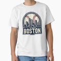 Boston Baseball Cityscape T-Shirt - Novelty Apparel for Adults - T-Shirt, Sweatshirt, Hoodie