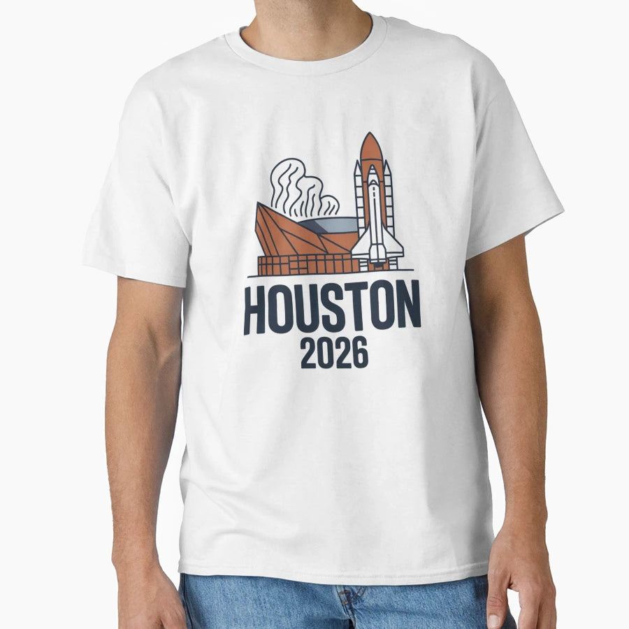 Houston 2026 Space Shuttle T-Shirt - Fun Novelty Design for Adults - T-Shirt, Sweatshirt, Hoodie