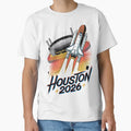 Houston 2026 Space Shuttle Football V18 T-Shirt - Graphic Print Men Women - T-Shirt, Sweatshirt, Hoodie