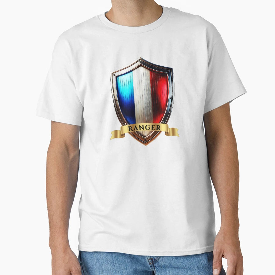 Ranger French Heritage Crest Shield T-Shirt - Streetwear Style for Adults - T-Shirt, Sweatshirt, Hoodie