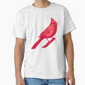 Bold Red Cardinal Branch Striking T-Shirt - Aesthetic Graphic for Adults - T-Shirt, Sweatshirt, Hoodie