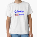 Chicago Illinois Stylish Prints T-Shirt - Unique Graphic for Adults - T-Shirt, Sweatshirt, Hoodie
