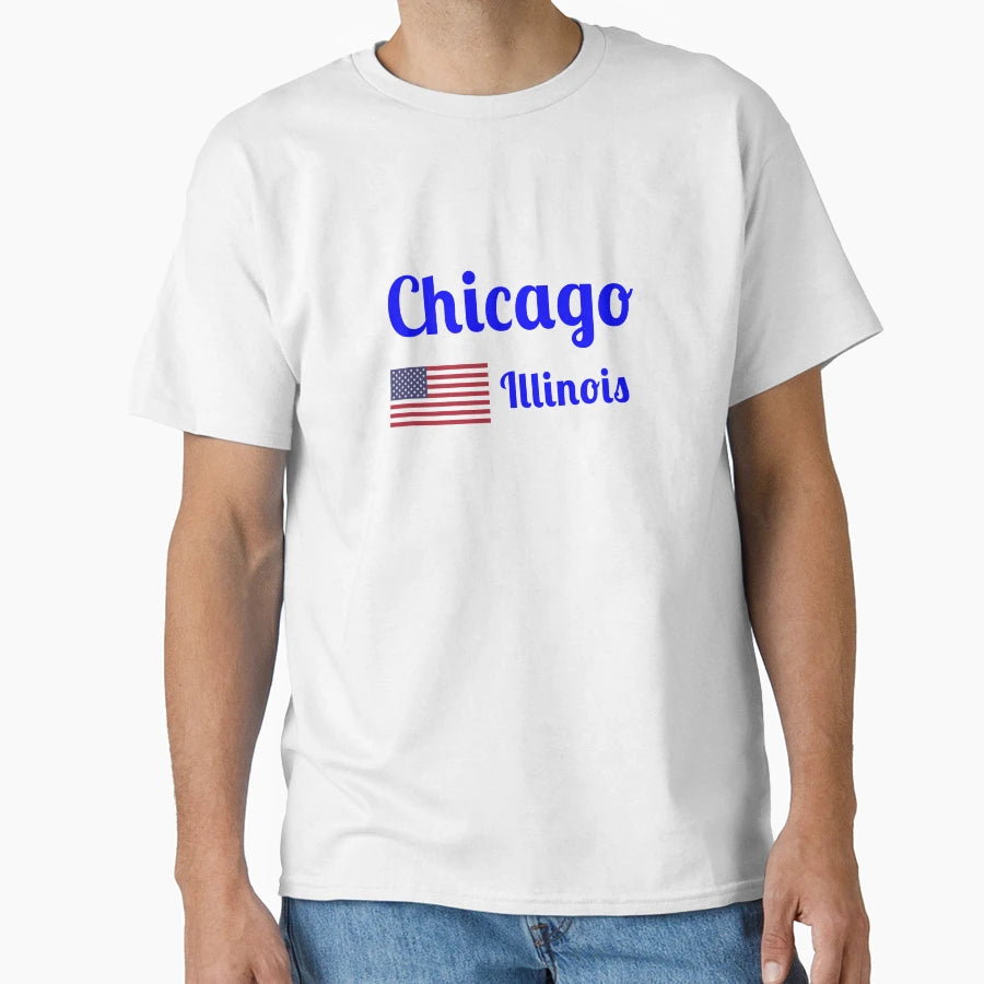 Chicago Illinois Stylish Prints T-Shirt - Unique Graphic for Adults - T-Shirt, Sweatshirt, Hoodie