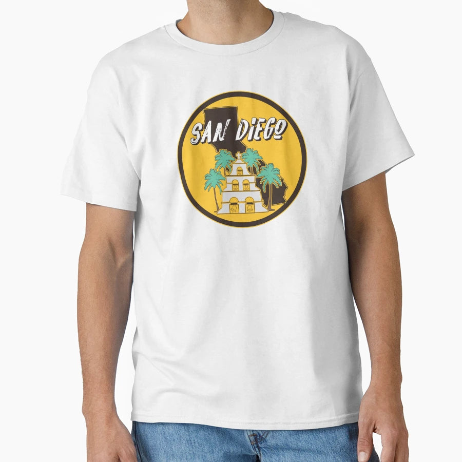 San Diego Mission Crest T-Shirt - Trendy Graphic Unisex - T-Shirt, Sweatshirt, Hoodie