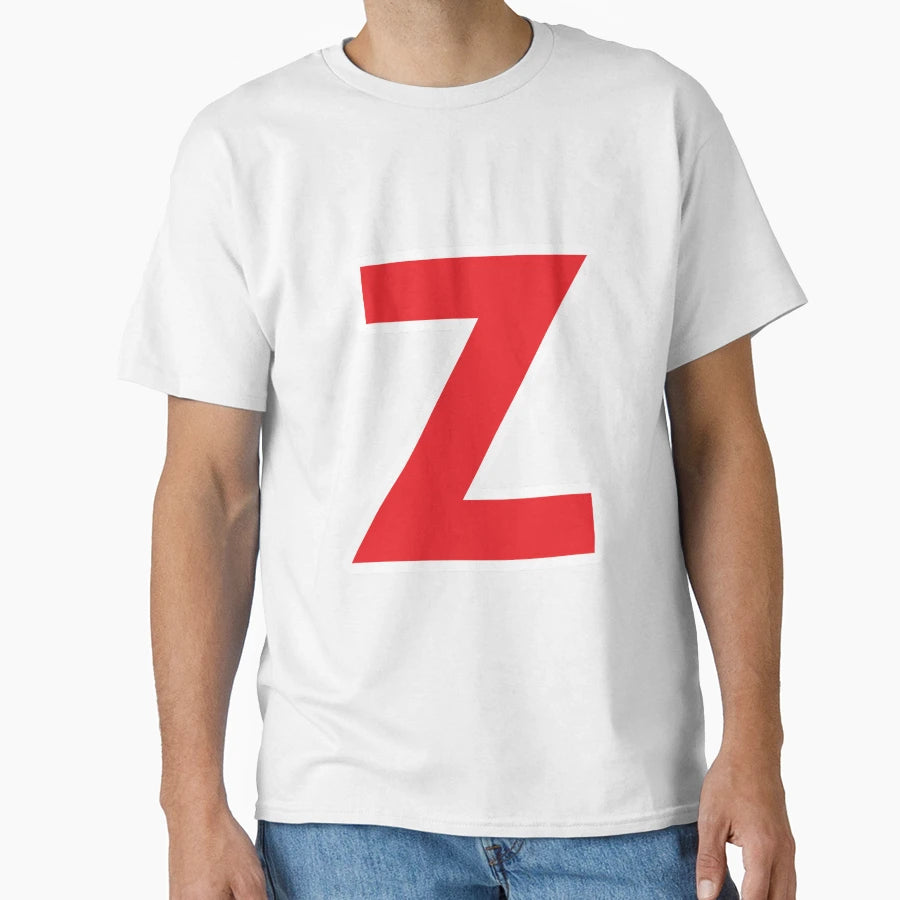 Z Initial Letter Z Red And White T-Shirt - Casual Everyday Wear Men Women - T-Shirt, Sweatshirt, Hoodie