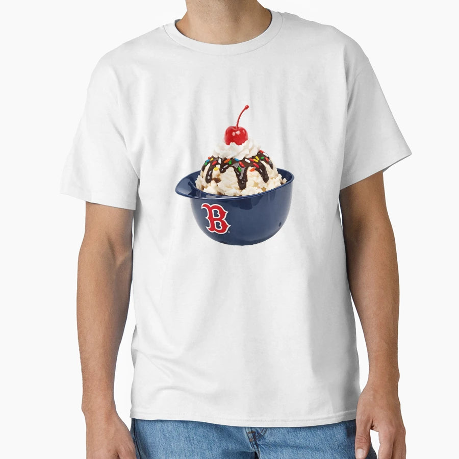 Boston Baseball Ice Cream T-Shirt - Minimalist Print for Adults - T-Shirt, Sweatshirt, Hoodie