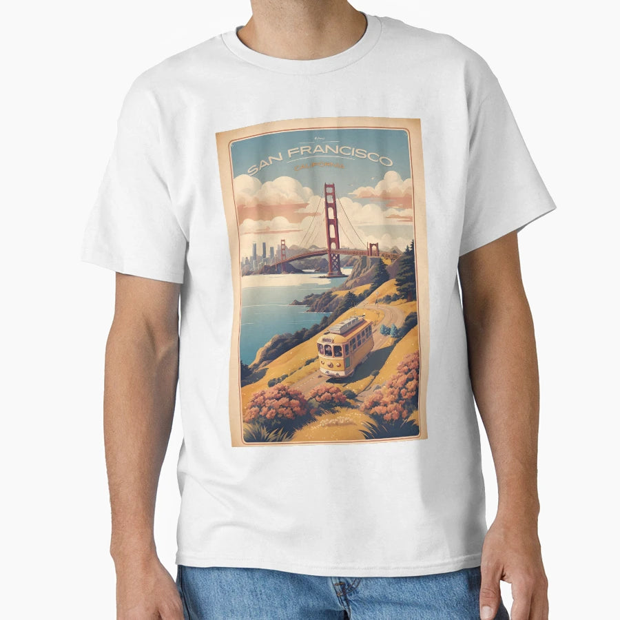San Francisco Nostalgic California T-Shirt - Minimalist Print Men Women - T-Shirt, Sweatshirt, Hoodie