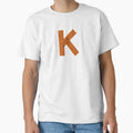 K Monogram Letter Wood T-Shirt - Novelty Apparel Unisex - T-Shirt, Sweatshirt, Hoodie